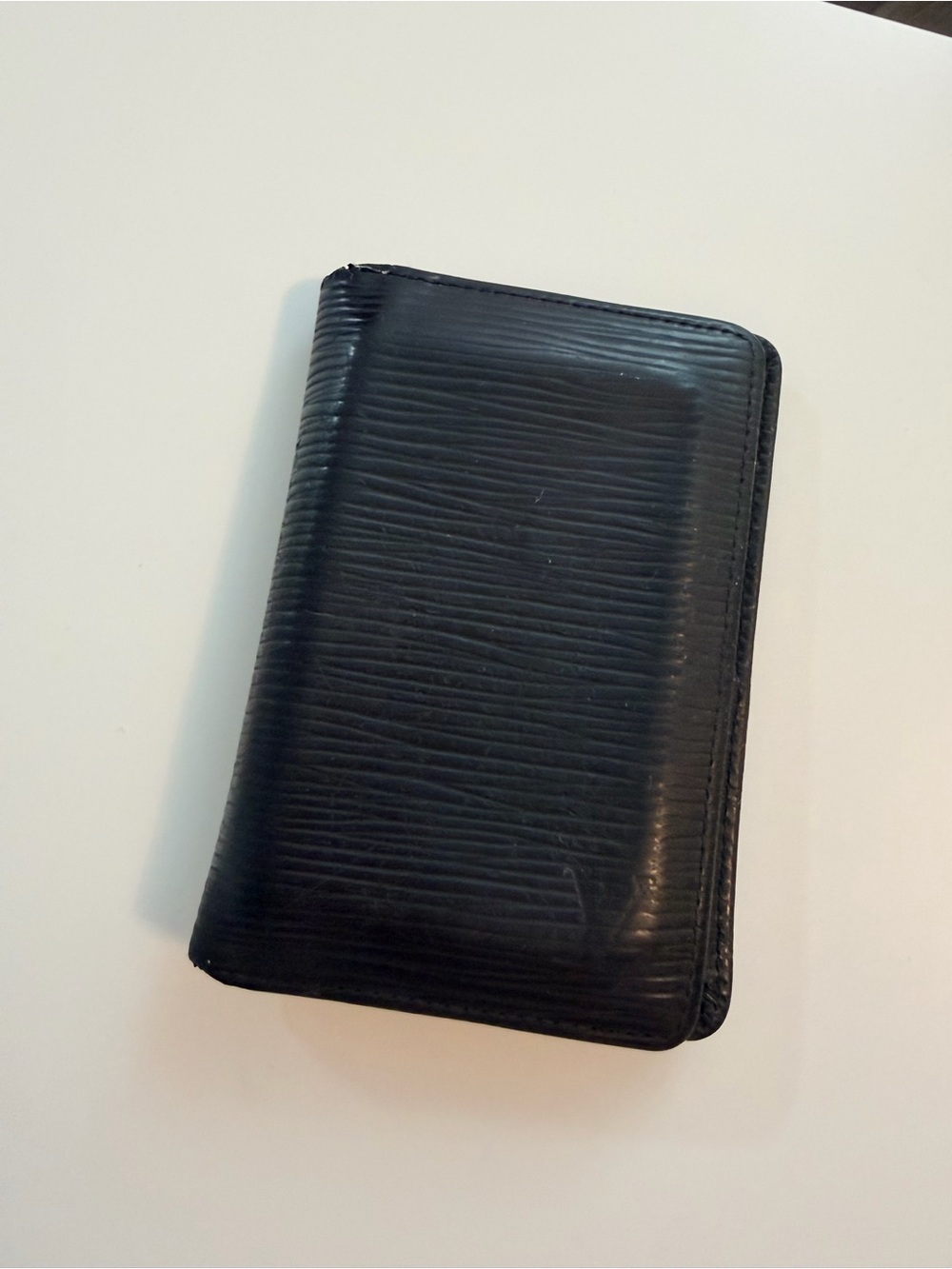 Louis Vuitton Black Textured Leather Card Holder